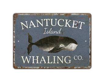 Nantucket Whaling Co. - Whaling Co. Sign - Whaling Co - Nantucket Whaling Sign - Vintage Style Sign - Premium Quality Rustic Metal Sign