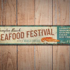 Seafood Festival Sign - Seafood Festival Decor - Seafood Festival - Beach Seafood - Vintage Style Sign - Premium Quality Rustic Metal Sign