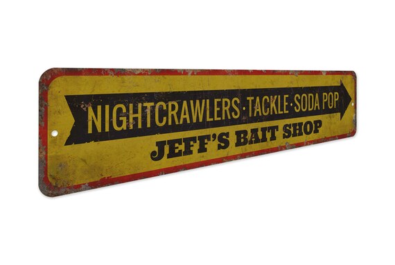 Tackle Soda Pop - Nightcrawler Sign - Bait Shop Sign - Custom Bait