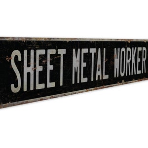 Plaatwerker - bord plaatwerker - decor plaatwerker - bord vintage stijl - premium kwaliteit rustiek metalen bord afbeelding 8