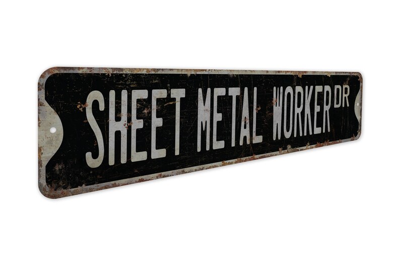 Plaatwerker - bord plaatwerker - decor plaatwerker - bord vintage stijl - premium kwaliteit rustiek metalen bord afbeelding 8
