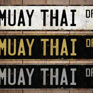 Muay Thai Sign - Muay Thai Game - Thai Game Sign - Muay Thai Decor - Sports Sign - Premium Quality Rustic Metal Sign