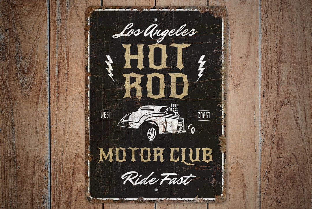 Hot Rod Motor Club - Hot Rod Motor Club Sign - Hot Rod Club Decor ...