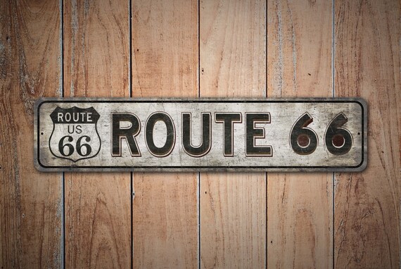 Route 66 Sign - Vintage Style Sign - Custom Road Decor - Custom