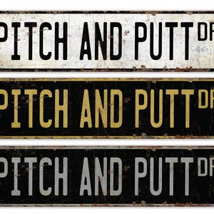 Pitch and Putt - Letrero de Pitch and Putt - Juego de Pitch and Putt - Decoración de Pitch and Putt - Letrero deportivo - Letrero metálico rústico de primera calidad