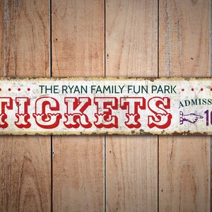 Family Park Ticket - Parkticket-Schild - Parkticket-Dekor - Vintage-Stil Schild - Premium Qualität rustikales Metallschild