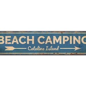 Beach Camping Sign - Beach Camping Decor - Camping Sign - Camping Decor - Vintage Style Sign - Premium Quality Rustic Metal Sign