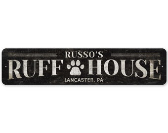 Custom Dog House Sign - Custom Ruff House - Ruff House Sign - Ruff House Decor - Premium Quality Rustic Metal Sign