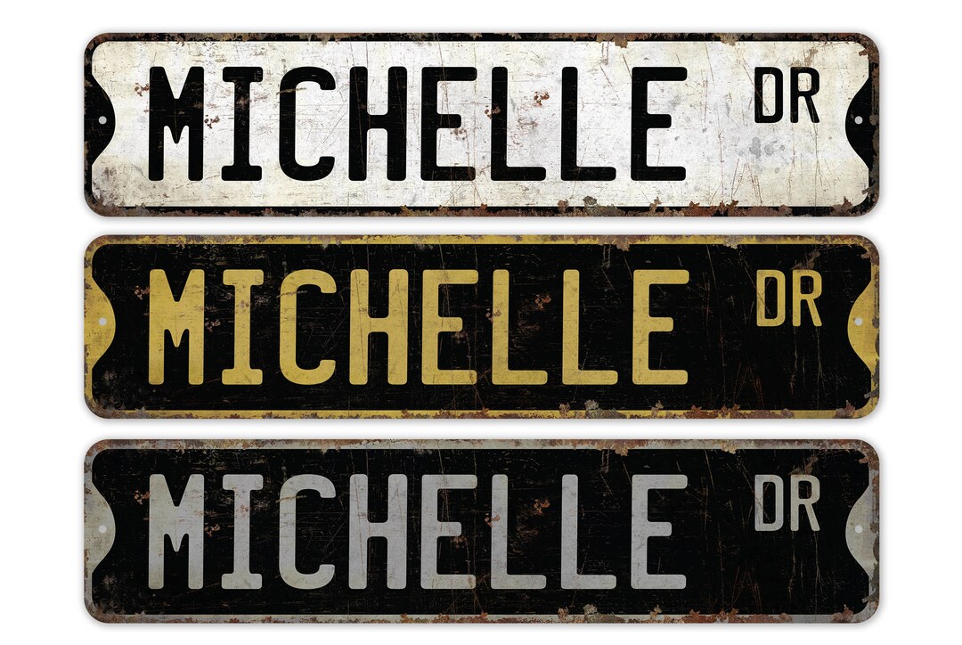 Michelle Name Sign - Name Sign - Home Decor - Kids Name Sign - Vintage ...