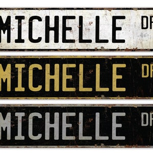 Michelle Name Sign - Name Sign - Home Decor - Kids Name Sign - Vintage Style Sign - Premium Quality Rustic Metal Sign