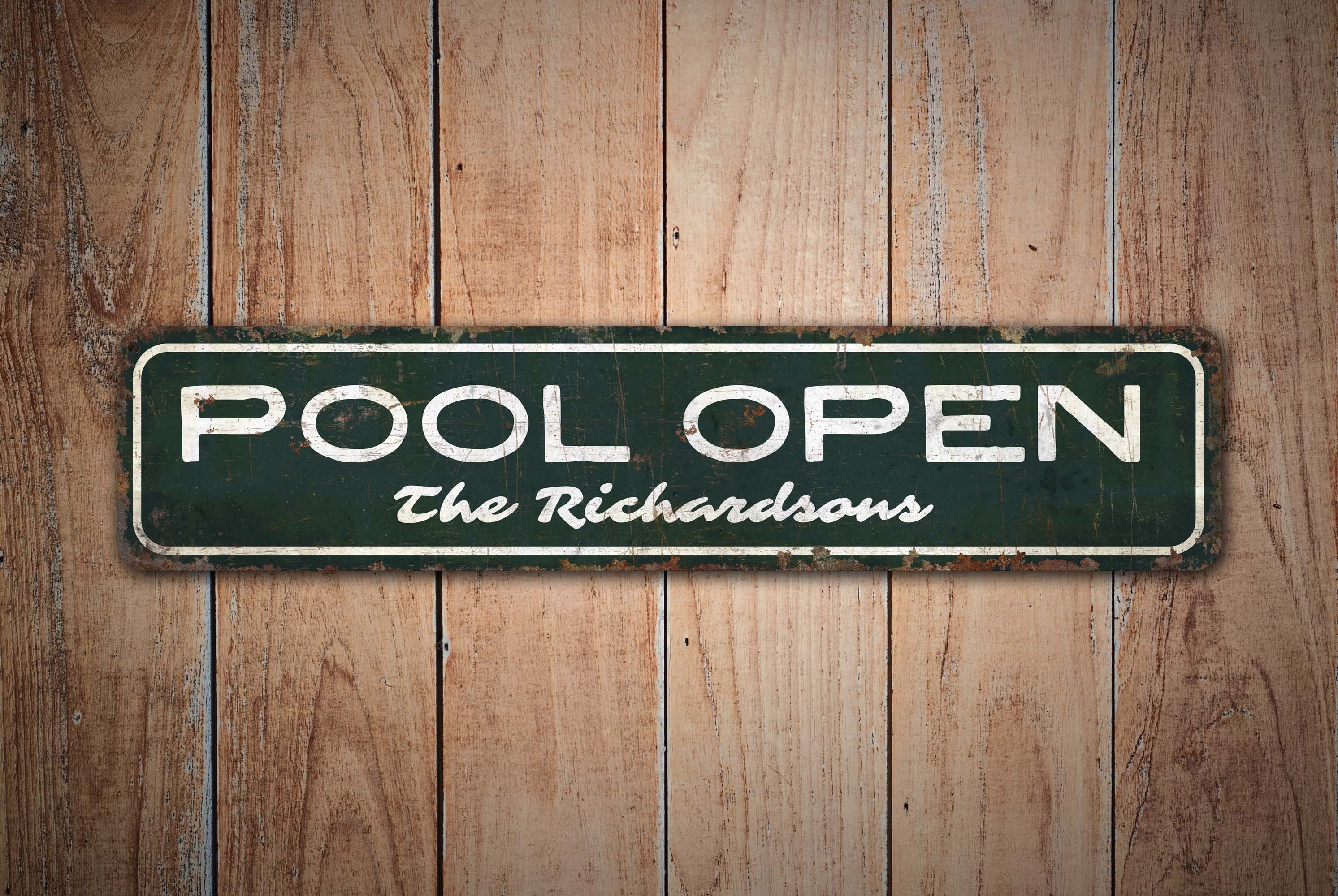 Pool Open Sigm Pool Open Sign - Pool Open Decor - Pool Decor - Vintage Style Sign ...