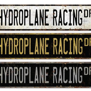 Hydroplane Racing - Racing Sign - Racing Game Sign - Water Game Sign - Sports Sign - Premium Quality Rustic Metal Sign