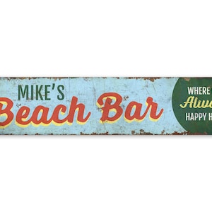Beach Bar Sign - Vintage Style Sign - Beach Bar - Custom Beach Bar - Beach Bar Decor - Premium Quality Rustic Metal Sign