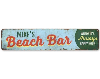Beach Bar Sign - Vintage Style Sign - Beach Bar - Custom Beach Bar - Beach Bar Decor - Premium Quality Rustic Metal Sign