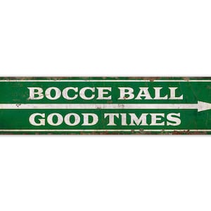 Bocce Ball - Bocce Ball Sign - Bocce Ball Decor - Game Arrow Sign - Vintage Style Sign - Premium Quality Rustic Metal Sign