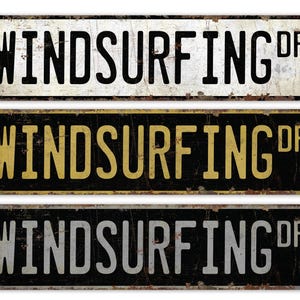 Windsurf - Letrero de windsurf - Windsurf personalizado - Letrero de juego acuático - Letrero de estilo vintage - Letrero metálico rústico de primera calidad