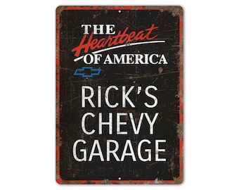 Chevy Garage Sign - Chevy Garage Decor - Chevy Garage - Classic Car Sign - Vintage Style Sign - Premium Quality Rustic Metal Sign
