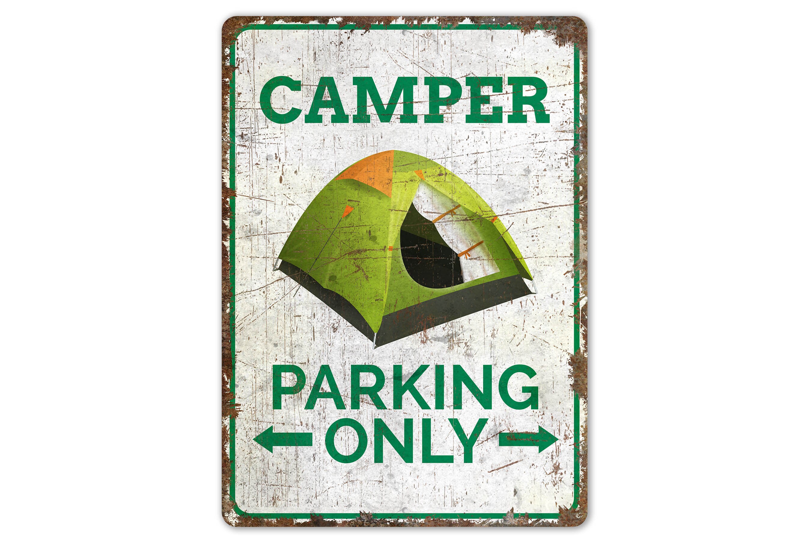 Camperparkeerplaats - Bord camperparkeerplaats - Alleen camperparkeerplaats - Parkeerbord - bord in vintage stijl - rustiek metalen bord van premium kwaliteit