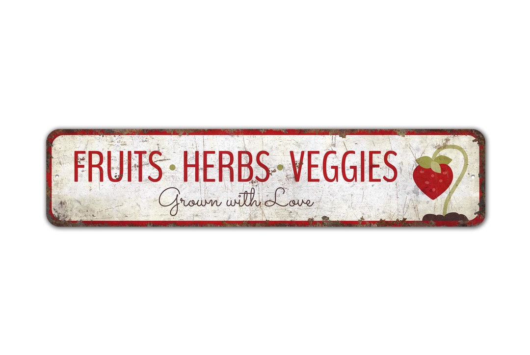 Fruits Herbs Veggies Sign - Garden Decor - Garden Sign - Home Garden ...