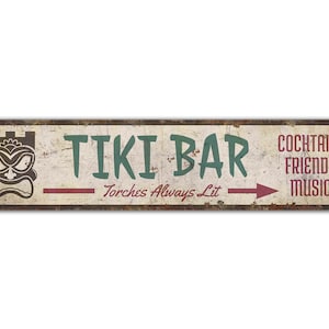 Tiki Bar Sign - Tiki Bar Decor - Beer Bar Sign - Custom Tiki Bar Sign - Vintage Style Sign - Premium Quality Rustic Metal Sign