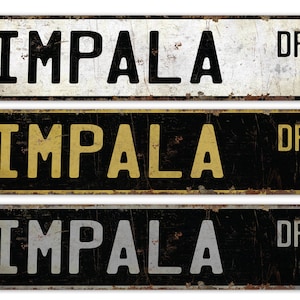 Impala - bord impala - decor impala - cadeau impalaliefhebber - aangepast straatnaambord - rustiek metalen bord van topkwaliteit