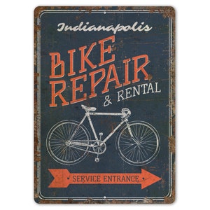Bike Repair - Bike Repair Sign - Bike Shop Sign - Bicycle Repair Shop - Vintage Style Sign - Premium Quality Rustic Metal Sign