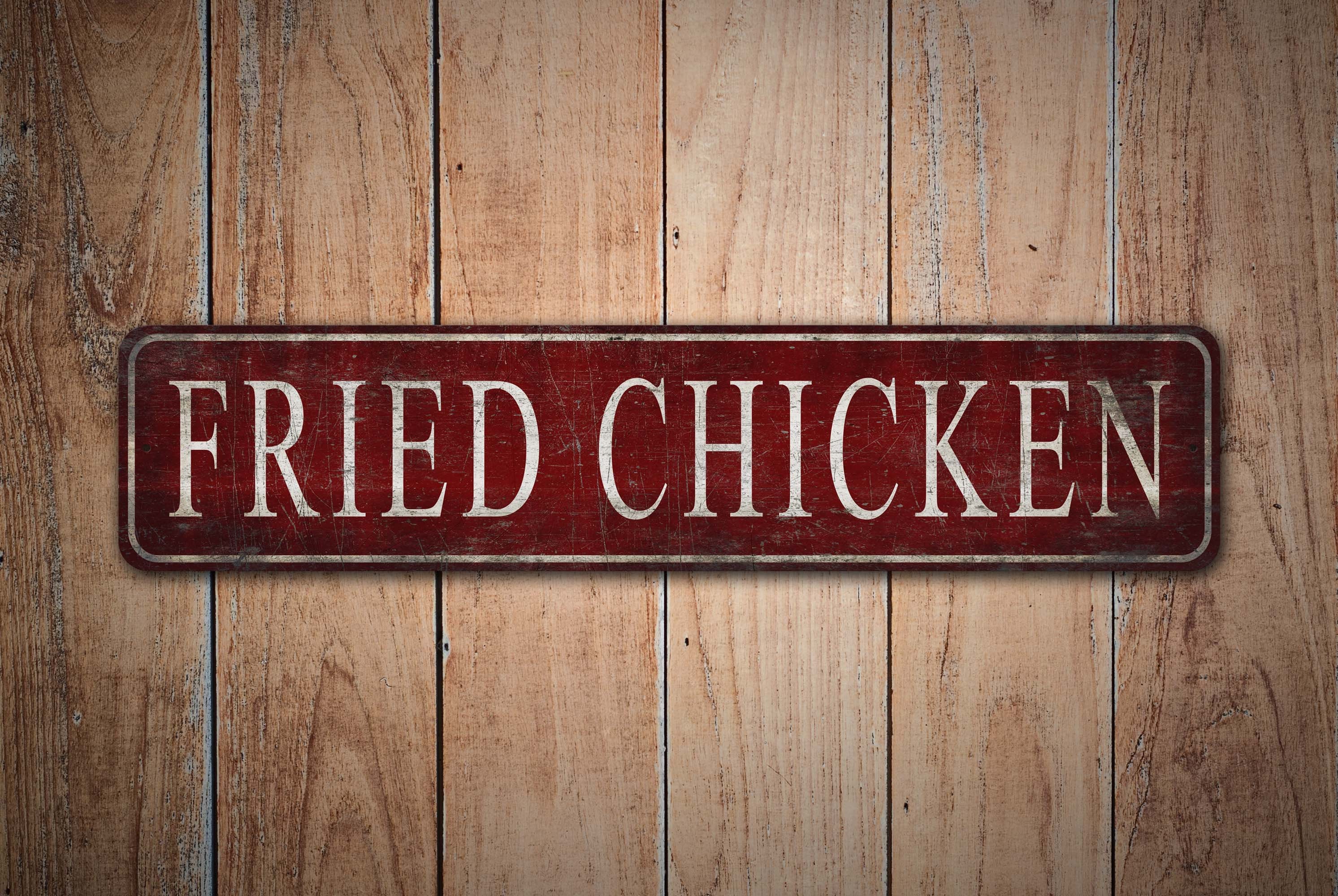 Fried Chicken Sign - Vintage Style Sign - Restaurant Decor - Fried ...