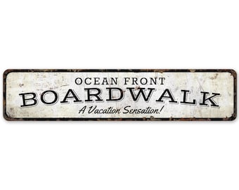 Boardwalk Decor - Sensational Vacation - Ocean Front Boardwalk - Vintage Style Sign - Boardwalk Sign - Premium Quality Rustic Metal Sign