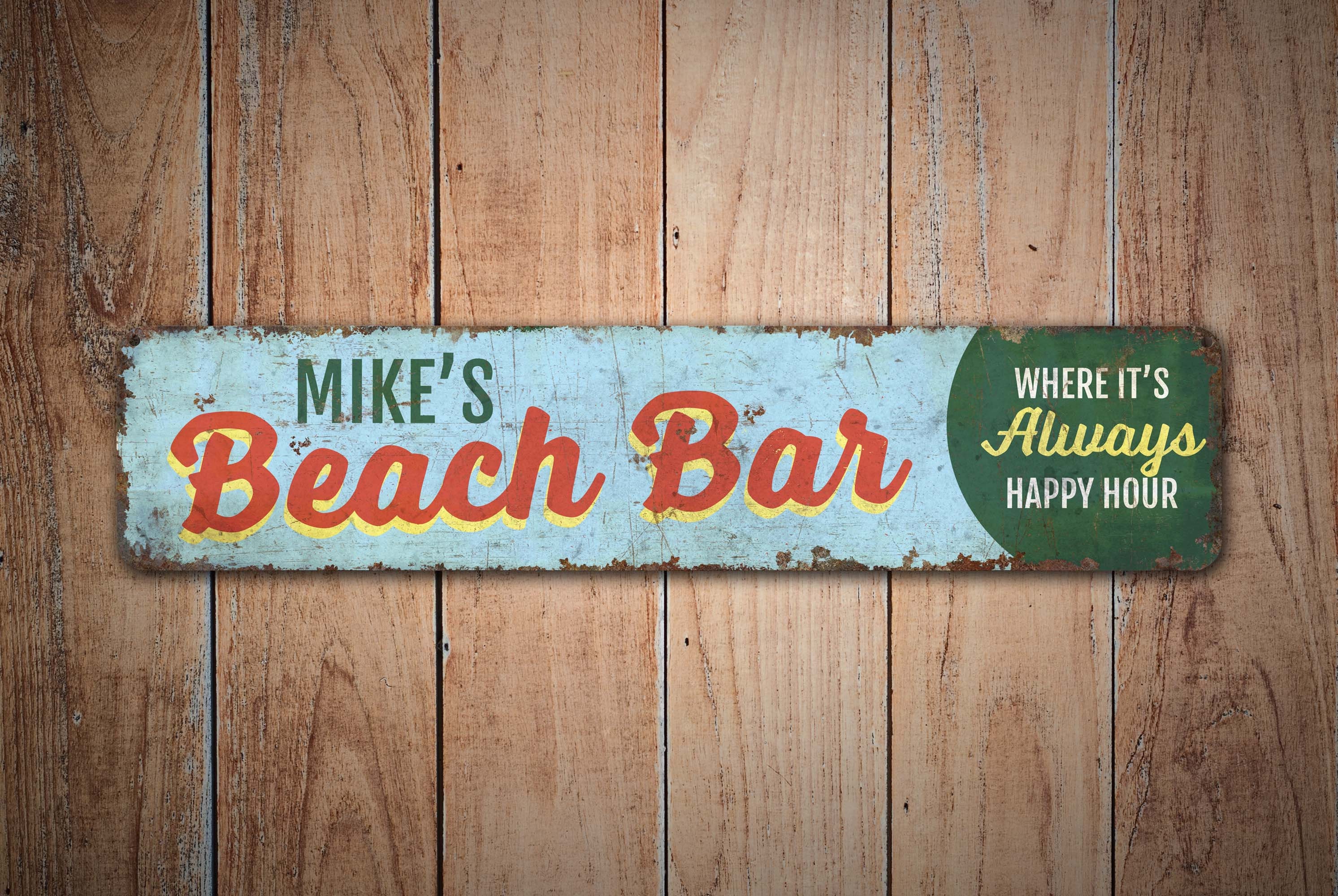 Beach Bar Sign Vintage Style Sign Beach Bar Custom Beach Etsy