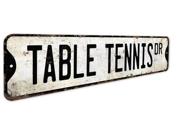 Table Tennis Sign - Table Tennis Game - Tennis Game Sign - Custom Table Tennis - Sports Sign - Premium Quality Rustic Metal Sign