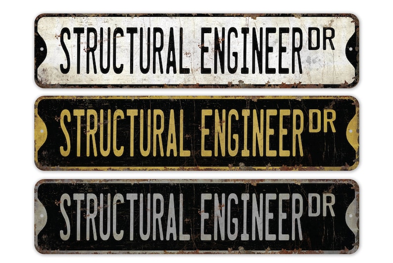 Engenheiro Estrutural - Placa de Engenheiro Estrutural - Decoração de Engenheiro Estrutural - Placa Estilo Vintage - Placa de Metal Rústico de Qualidade Premium imagem 1