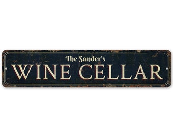 Wine Cellar Sign - Wine Cellar Sign - Vintage Style Sign - Wine Cellar Home - Wine Cellar Decor - Premium Quality Rustic Metal Sign