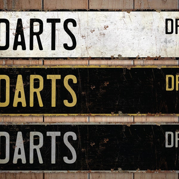 Darts Sign - Darts Game Sign - Darts Decor - Custom Darts - Custom Style Decor - Sports Sign - Premium Quality Rustic Metal Sign