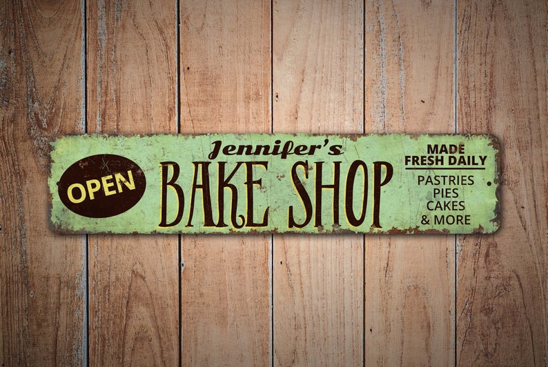 Bake Shop Sign - Bake Shop Decor - Vintage Style Sign - Bake Shop Open ...