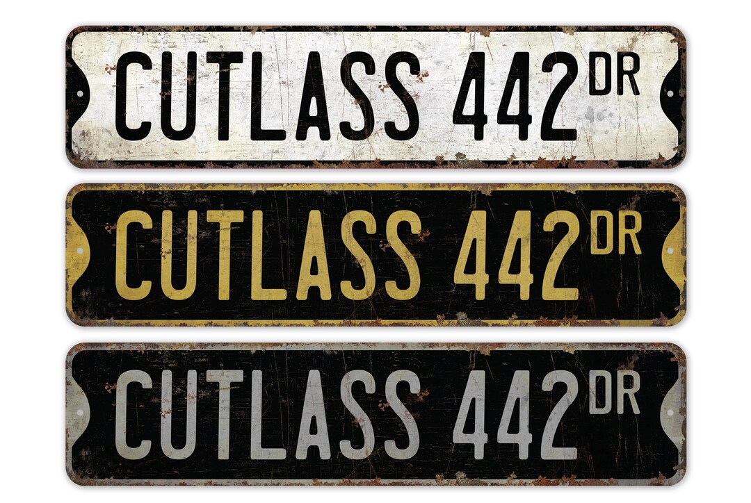Cutlass 442 - Cutlass 442 Sign - Oldsmobile Decor - Cutlass 442 Decor ...