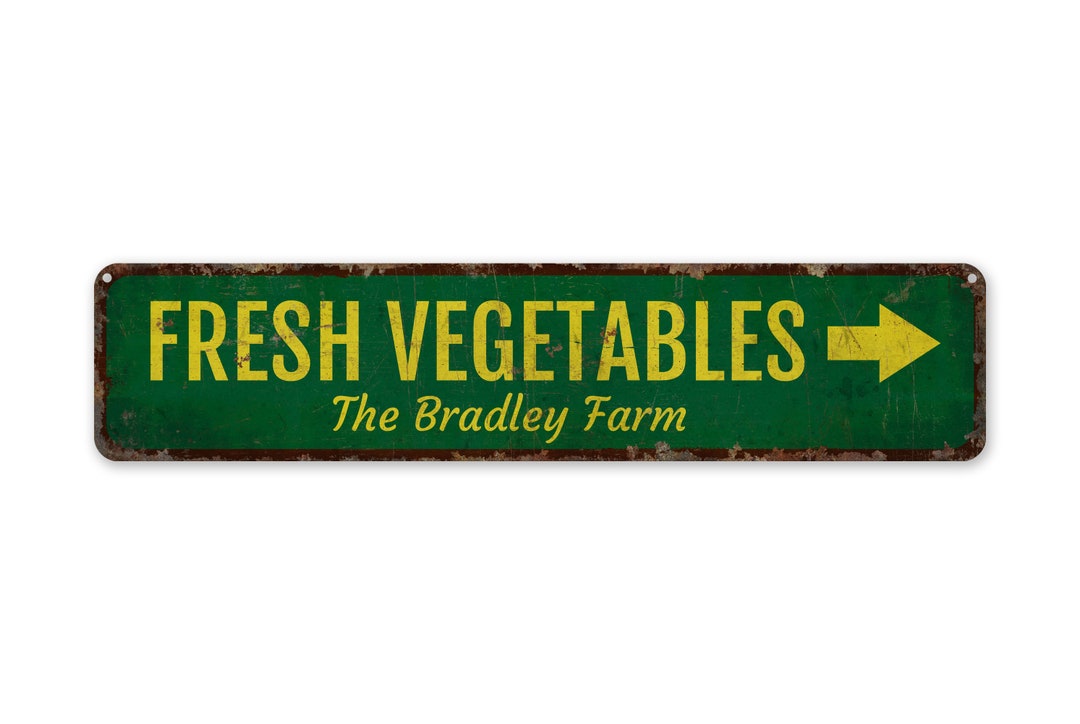 Fresh Vegetable Sign - Farm Vegetables - Farm Arrow Sign - Fresh ...