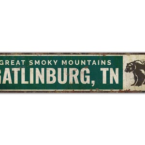 Great Smoky Mountains Gatlinburg Tennessee – Park Decor – Park-Schild – Nationalpark – Vintage-Stil Schild – Premium-Qualität rustikales Metallschild