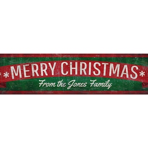 Merry Christmas Sign - Merry Christmas - Custom Family Christmas Sign - Premium Quality Rustic Metal Sign