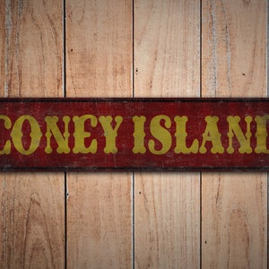 Coney Island Schild - Custom Island Schild - Vintage Stil Schild - Coney Island Dekor - Personalisiertes Schild - Premium Qualität Rustikales Metall Schild