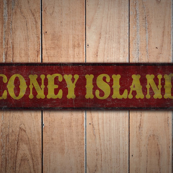 Coney Island Sign - Custom Island Sign - Vintage Style Sign - Coney Island Decor - Personalized Sign - Premium Quality Rustic Metal Sign