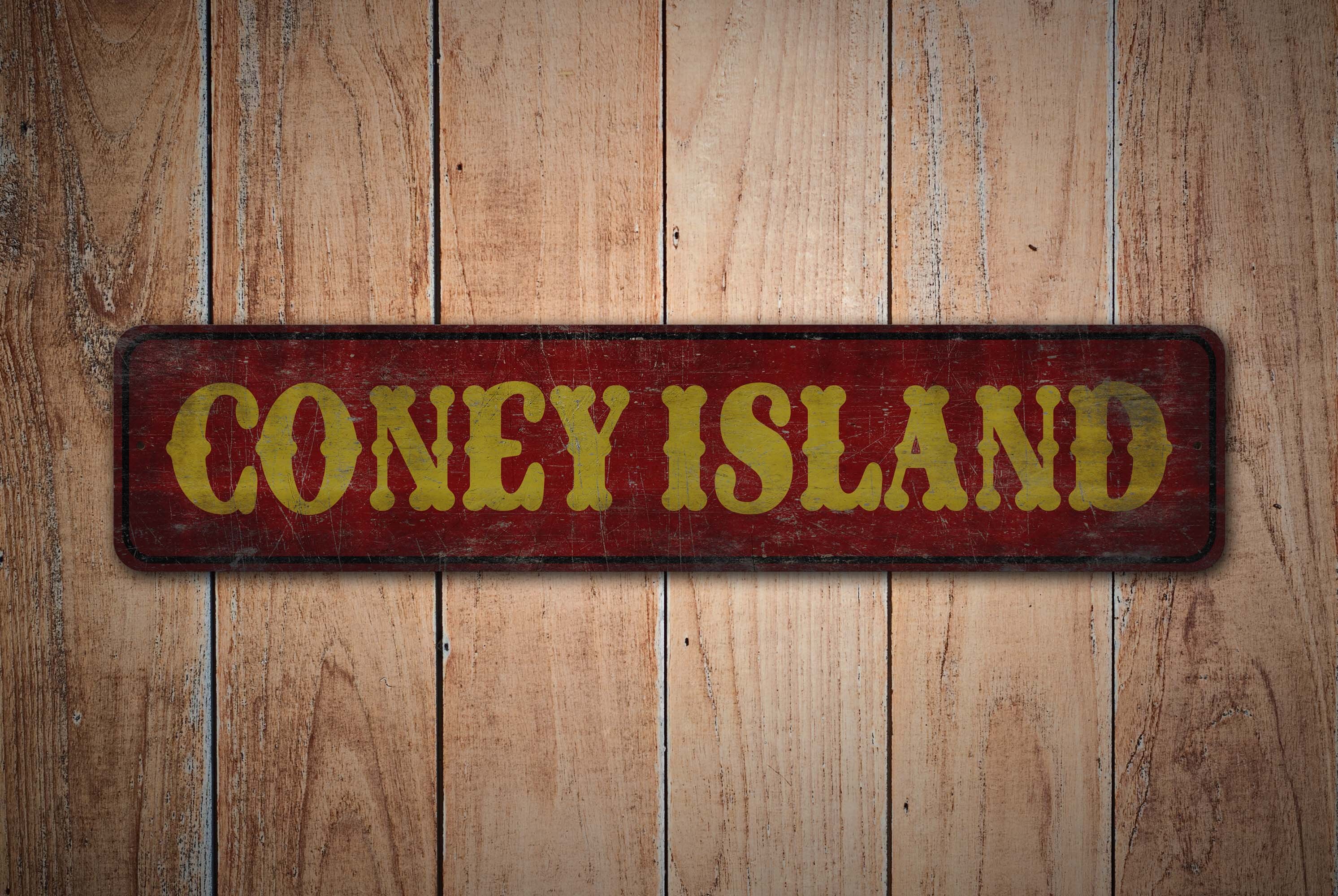 Coney Island Sign Custom Island Sign Vintage Style Sign | Etsy