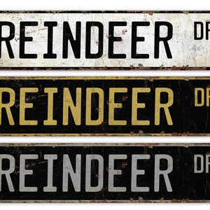 Reindeer - Reindeer Sign - Reindeer Decor - Reindeer Lover Gift - Custom Street Sign - Premium Quality Rustic Metal Sign