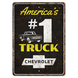 America&#39;s No #1 Car - Chevy Car Sign - Chevrolet Car Sign - Chevrolet Decor - Vintage Style Sign - Premium Quality Rustic Metal Sign