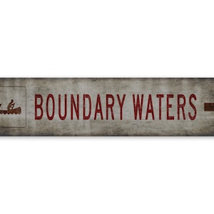 Boundary Waters Arrow Sign - Boundary Waters Sign - Custom Directional Sign - Vintage Style Sign - Premium Quality Rustic Metal Sign