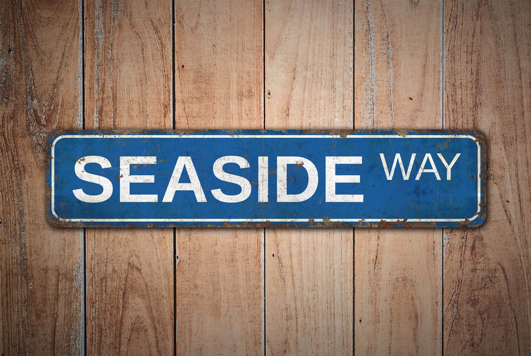 Sea Side Road Sign Custom Street Sign Custom Street Decor Etsy