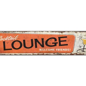 Cocktail Lounge Sign - Cocktail Lounge - Beer Bar - Beer Bar Sign - Beer Bar Decor - Vintage Style Sign - Premium Quality Rustic Metal Sign