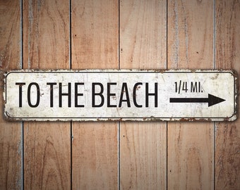 To The Beach Arrow - Vintage Style Sign - Beach Arrow Sign - Beach Arrow - Beach Direction Sign - Premium Quality Rustic Metal Sign