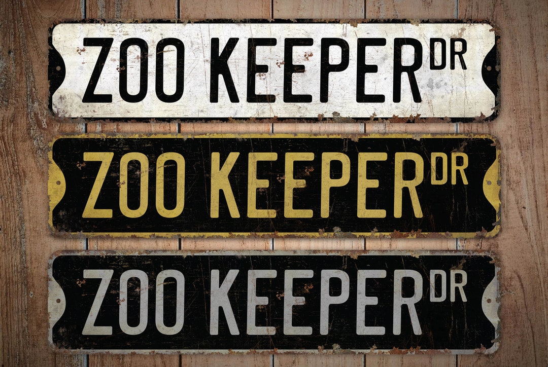 Zoo Keeper Zoo Keeper Sign Zoo Keeper Decor Vintage Style Sign Custom