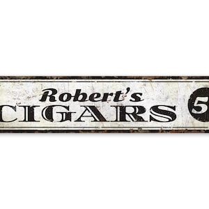 5 cent cigar sign - Custom Cigars Sign - Vintage Style Sign - Cigars 5 Cent Sign  - Premium Quality Rustic Metal Sign