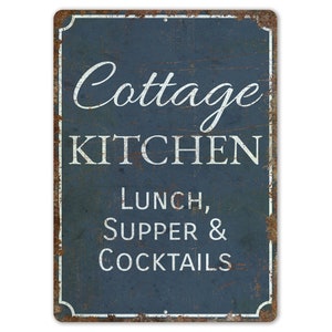 Cottage Kitchen - Kitchen Sign - Cottage Kitchen Decor - Cottage Kitchen Sign - Vintage Style Sign - Premium Quality Rustic Metal Sign